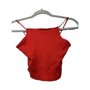 WINDSOR Bright Red Thin Spaghetti Strap Cropped Cami Top Sz M